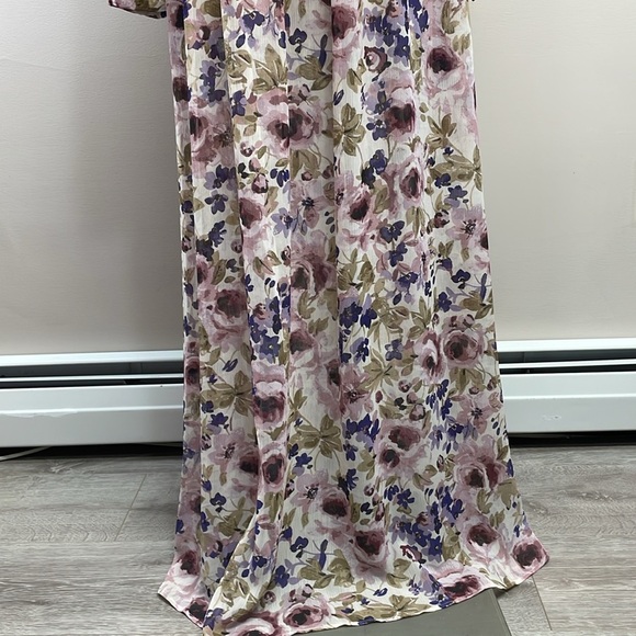 LC Lauren Conrad Runway Sheer Floral Long Sleeve Maxi Dress 4 - Picture 3 of 16